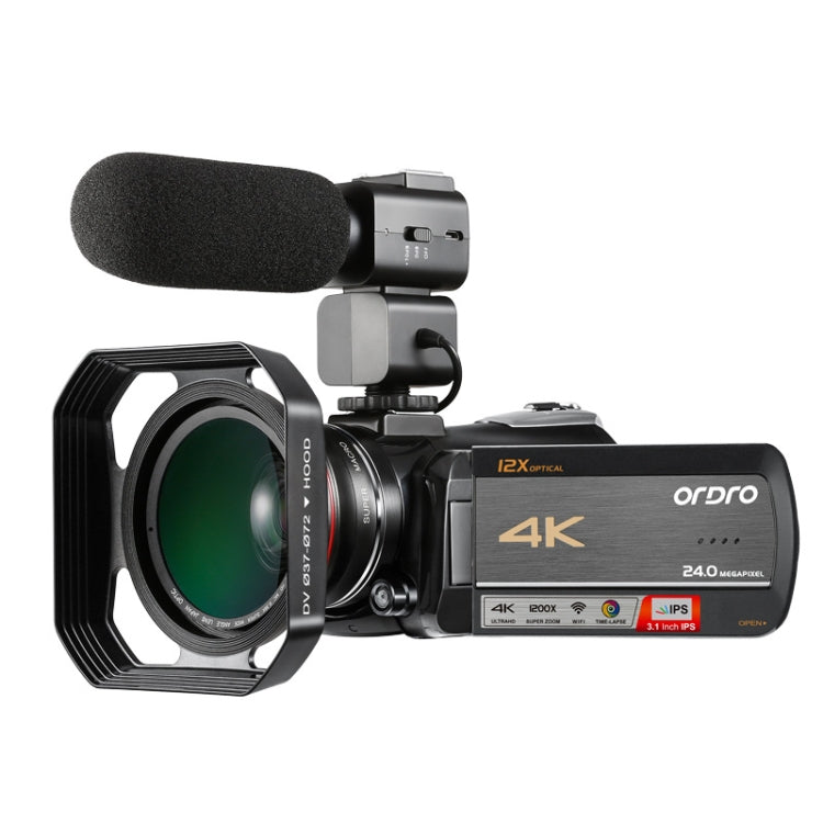 ORDRO AC5 4K HD Night Vision WiFi 12X Optical Zoom Digital Video DV Camera Camcorder, Standard, Standard + Microphone, Standard + Microphone + Handheld Stand, Standard+ Microphone + Fill Light ORDRO AC5 4K HD Night Vision WiFi 12X Optical Zoom Digital Video DV Camera Camcorder, Standard, Standard + Microphone, Standard + Microphone + Handheld Stand, Standard+ Microphone + Fill Light